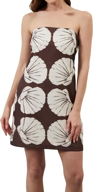 Women Strapless Tube Mini Dress Summer Casual Boho Floral Print Sleeveless Backless Going Out Beach Short Dress