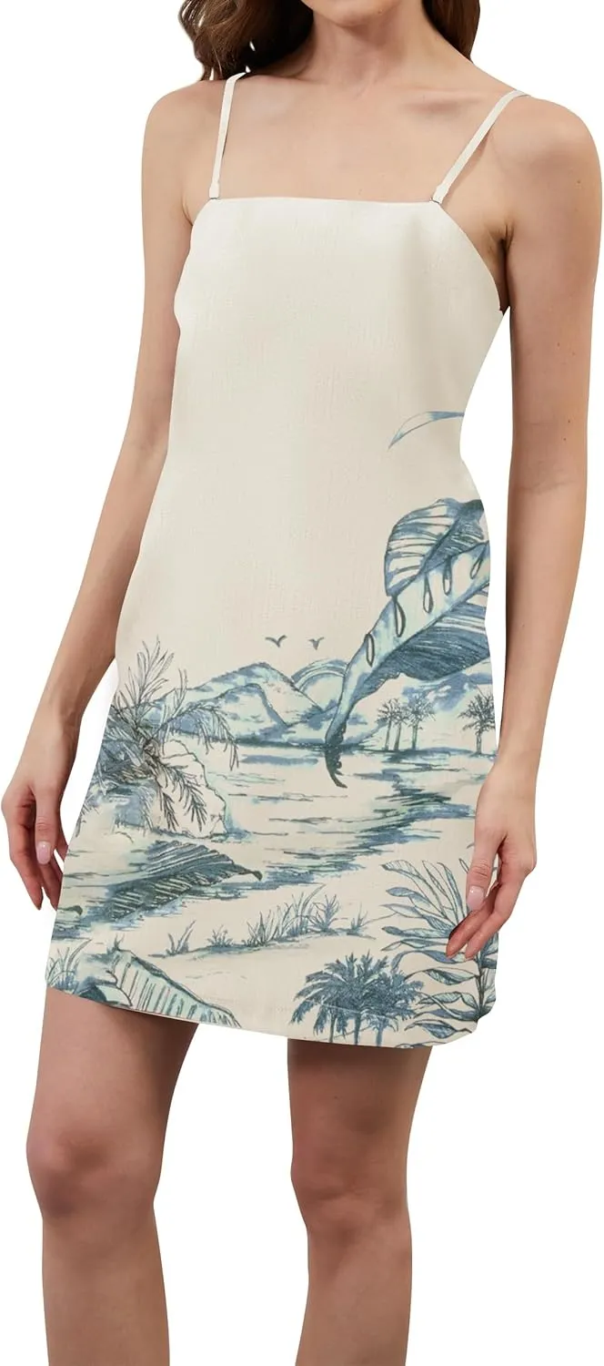 Women Strapless Tube Mini Dress Summer Casual Boho Floral Print Sleeveless Backless Going Out Beach Short Dress