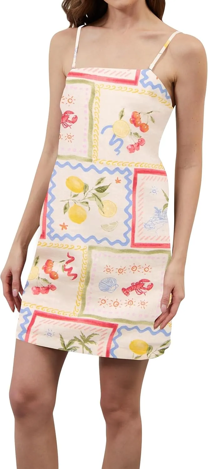 Women Strapless Tube Mini Dress Summer Casual Boho Floral Print Sleeveless Backless Going Out Beach Short Dress