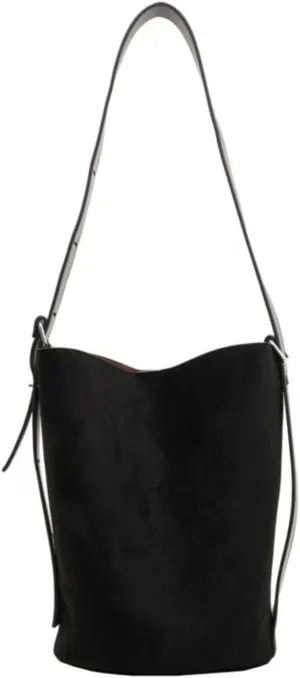 Women Suede Bucket Shoulder Bag Fashion Vegan Leather Slouchy Hobo Bag Office Tote Handbag Crossbody Designer Purse