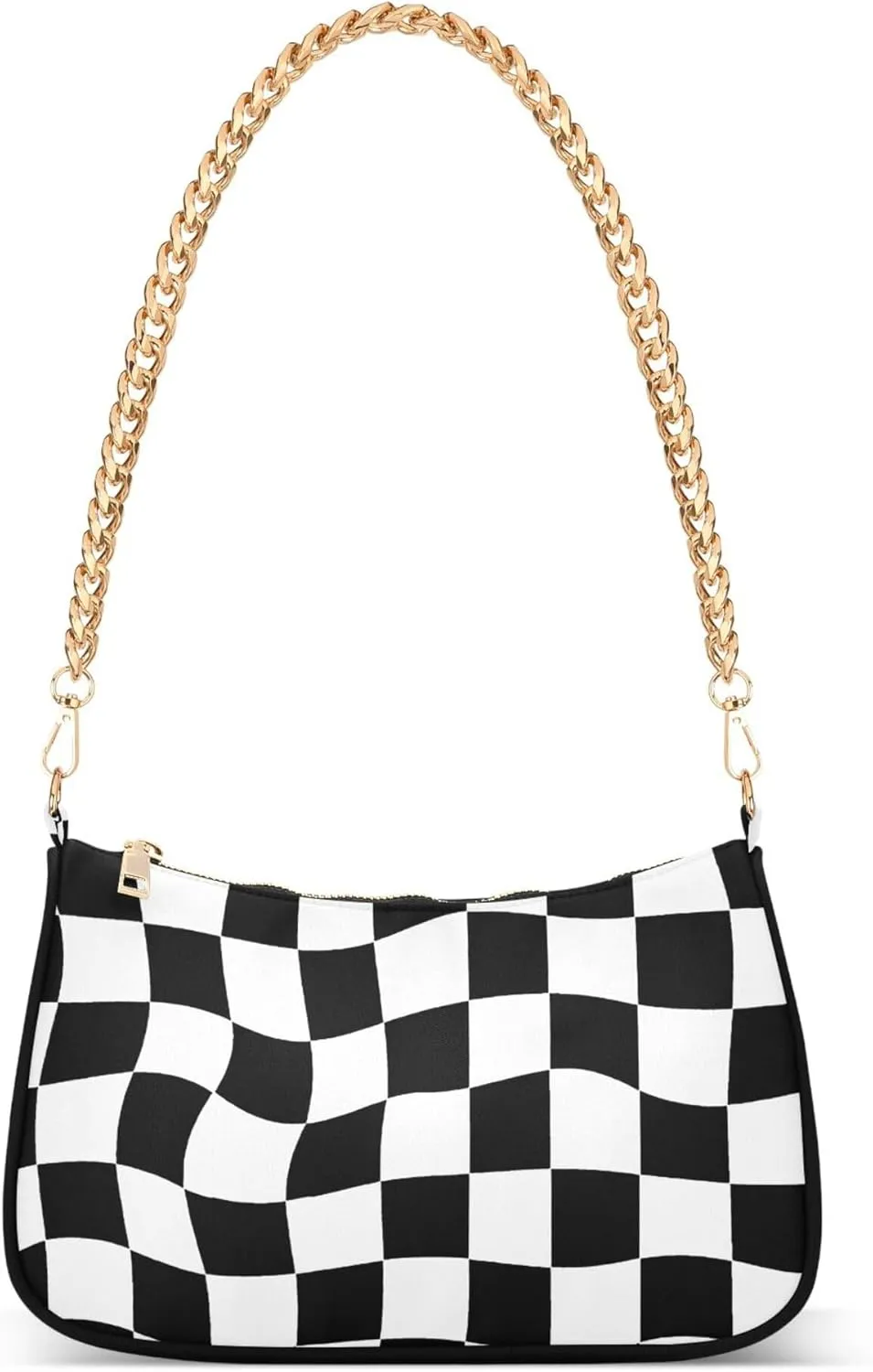 Women's Handbags Tote Crossbody Bag Stylish Purse Ladies Shoulder Bag Handbag Monochrome Checkerboard Crescent Bag