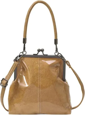 Women's Kiss Lock Crossbody Bag PU Leather Kiss Clasp Purse Crossbody Shoulder Bags Hobo Tote Purses Wallet Handbags