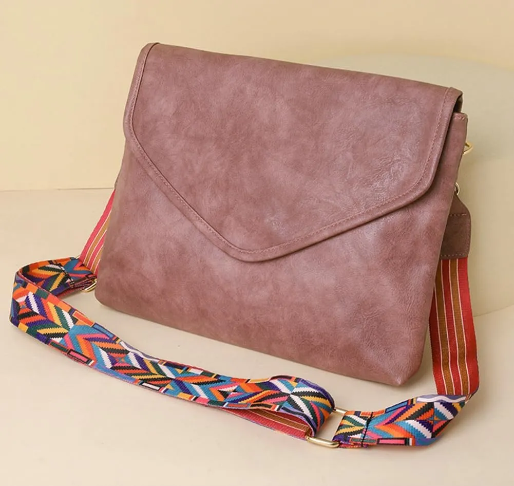 Women's Messenger Bag Leather Shoulder Bag Retro Clutch Purse Crossbody Bag Large Vegan Leather Envelope Bag Handbags