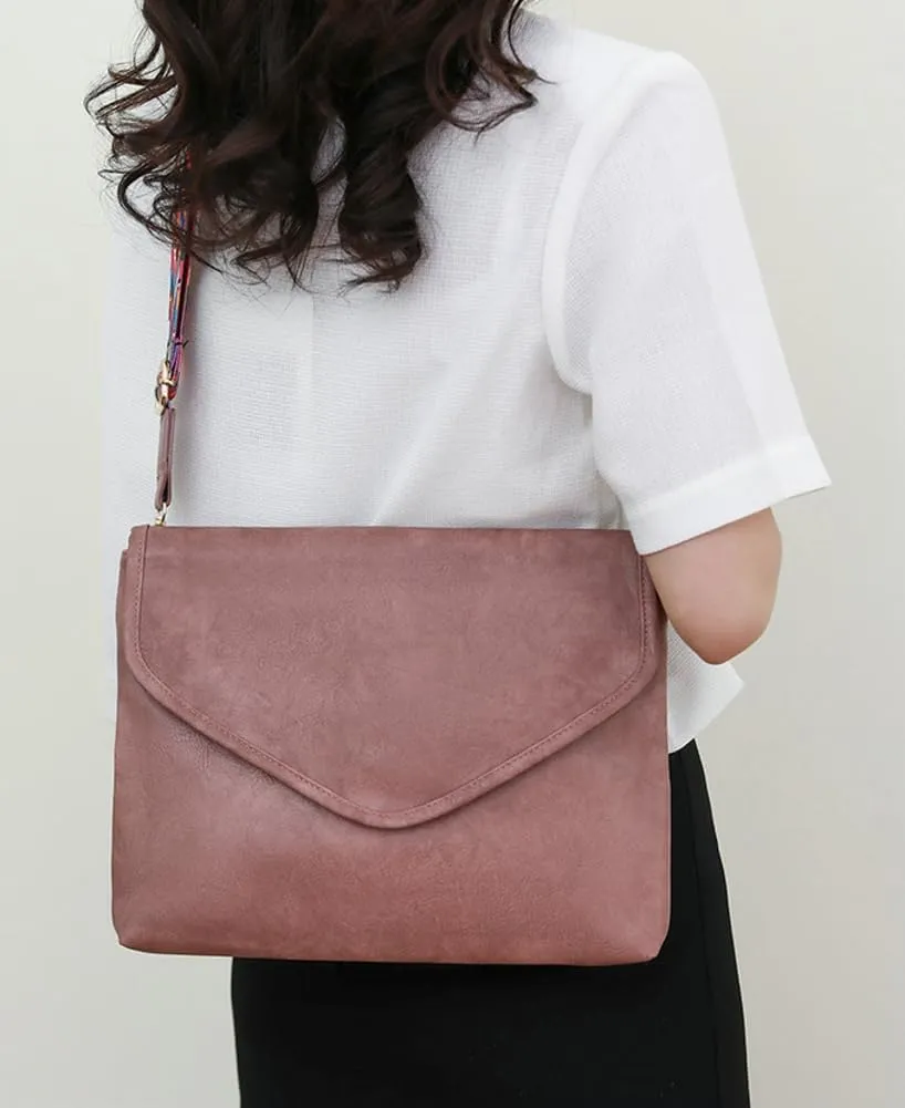 Women's Messenger Bag Leather Shoulder Bag Retro Clutch Purse Crossbody Bag Large Vegan Leather Envelope Bag Handbags