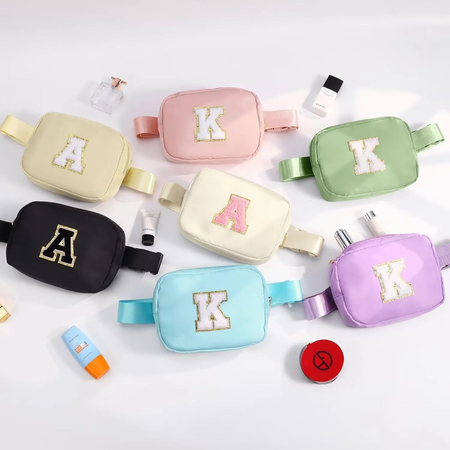 YOOLIFE Birthday Gifts for Women - 30th 40th 50th 60th 70th Birthday Gifts for Mom Daughter Her Friend Sister Girlfriend, Personalized Gifts Christmas Gifts, Initial Belt Bag Crossbody Bags, Khaki S