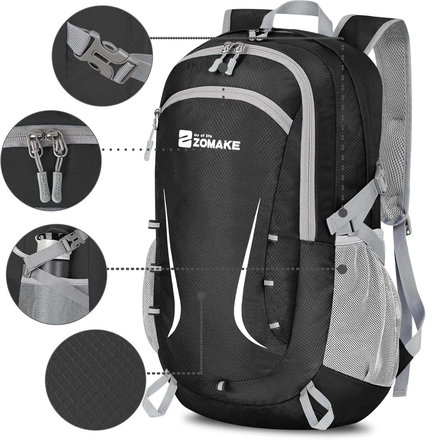 ZOMAKE Lightweight Packable Backpack 35L, Foldable Backpacks Water Resistant Collapsible Light Daypack for Hiking